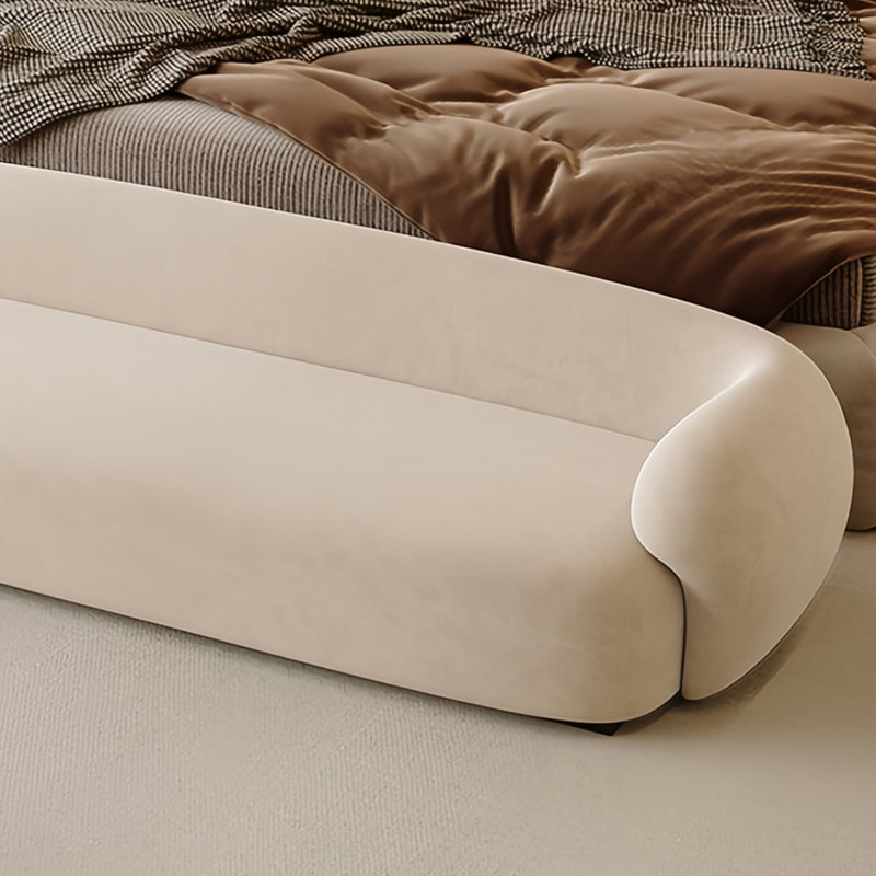 Runiya Leathaire Upholstered Bench, Cream