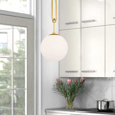 Gilcrease 1 - Light Single Globe Pendant in Brass