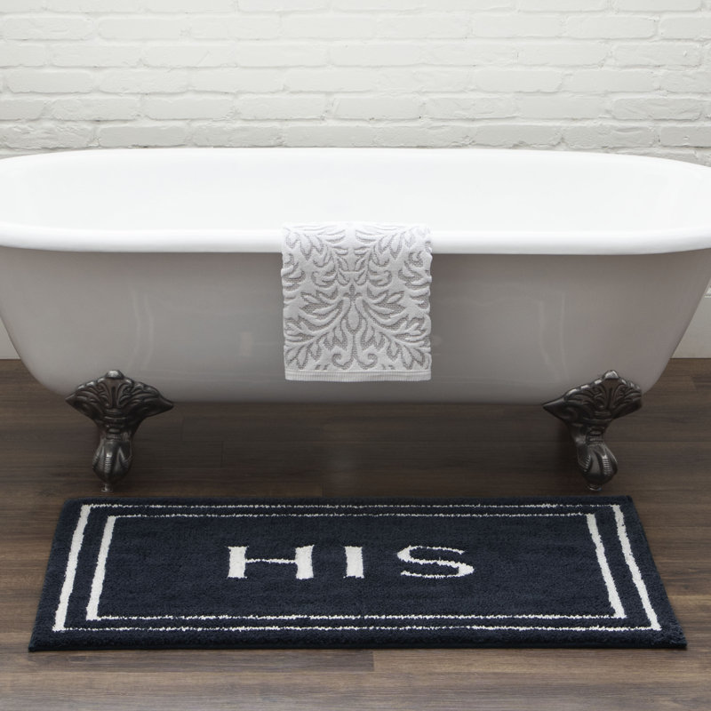 Tapis pour salle de bain en polyester G Bordran, Indigo, L 20 po x L 34 po
