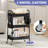 3 Tier Rolling Cart with DIY Hanging Board, Metal Rolling Utility Cart with Wheels Handles Baskets Hooks, Rolling Storage Cart-122550287