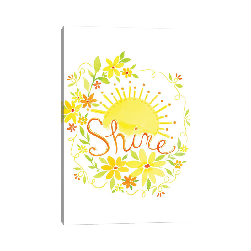 Shine Sun 1 Piece Painting on Canvas, 101.6cm H x 66.04cm W x 1.91cm D, Wrapped Canvas