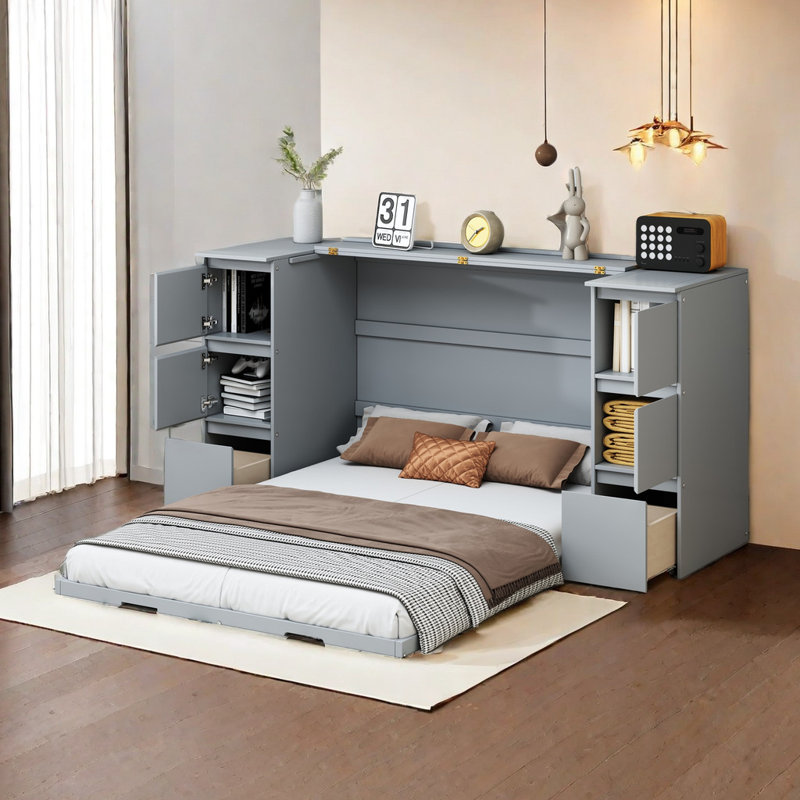 Dundry Murphy Bed, Full, Gray