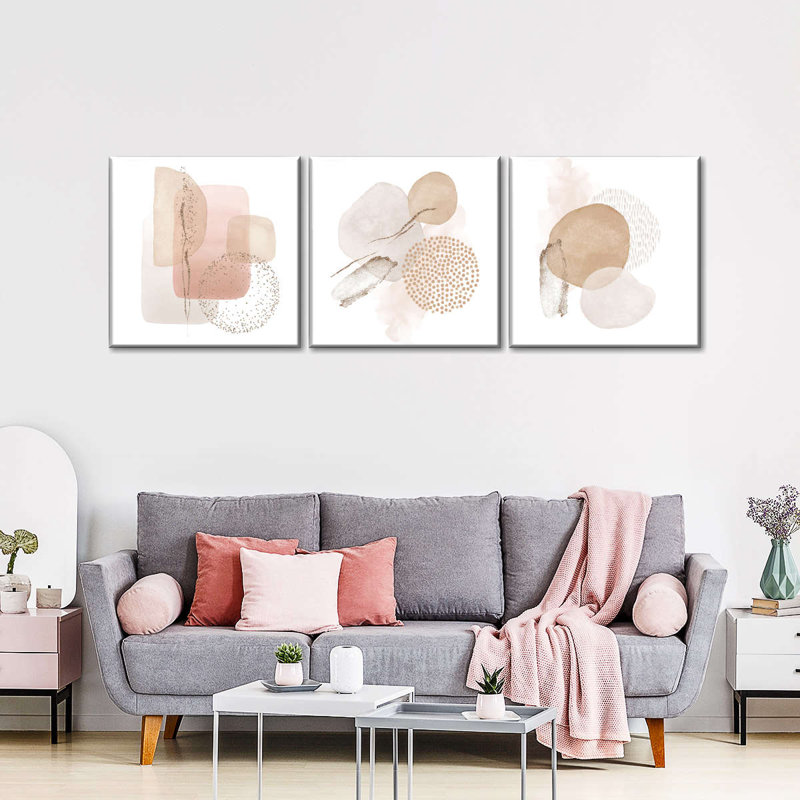 «Neutral Minimalist Abstract», reproduction d'art sur toile, H 8 po x l 26 po x P 1 po