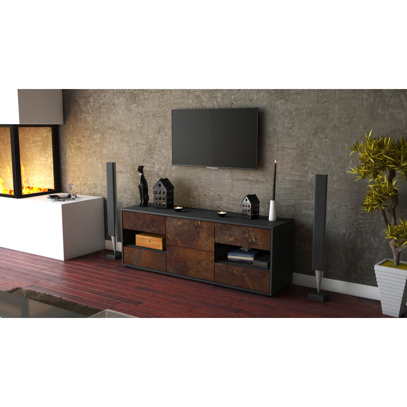 Ybanez TV Stand, Rust / Matte Anthracite