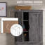 Garde-manger autoportant de 64 pouces à 4 portes avec 3 tablettes réglables, gris, idéal pour le rangement organisé et la conception élégante