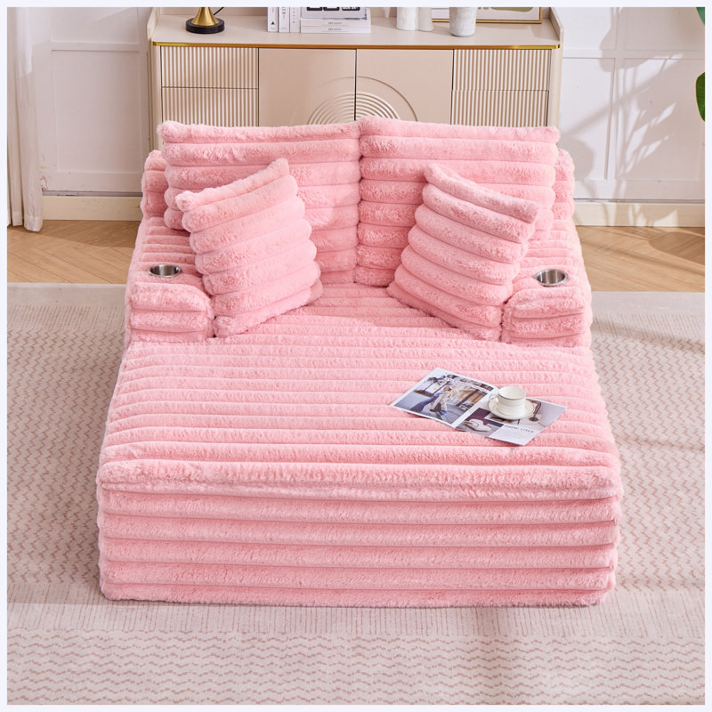Chaise longue surdimensionnée pour l'intérieur, canapé rembourré en velours côtelé avec coussins, canapé en nuage moelleux et confortable, canapé-lit simple pour le salon, la chambre à coucher