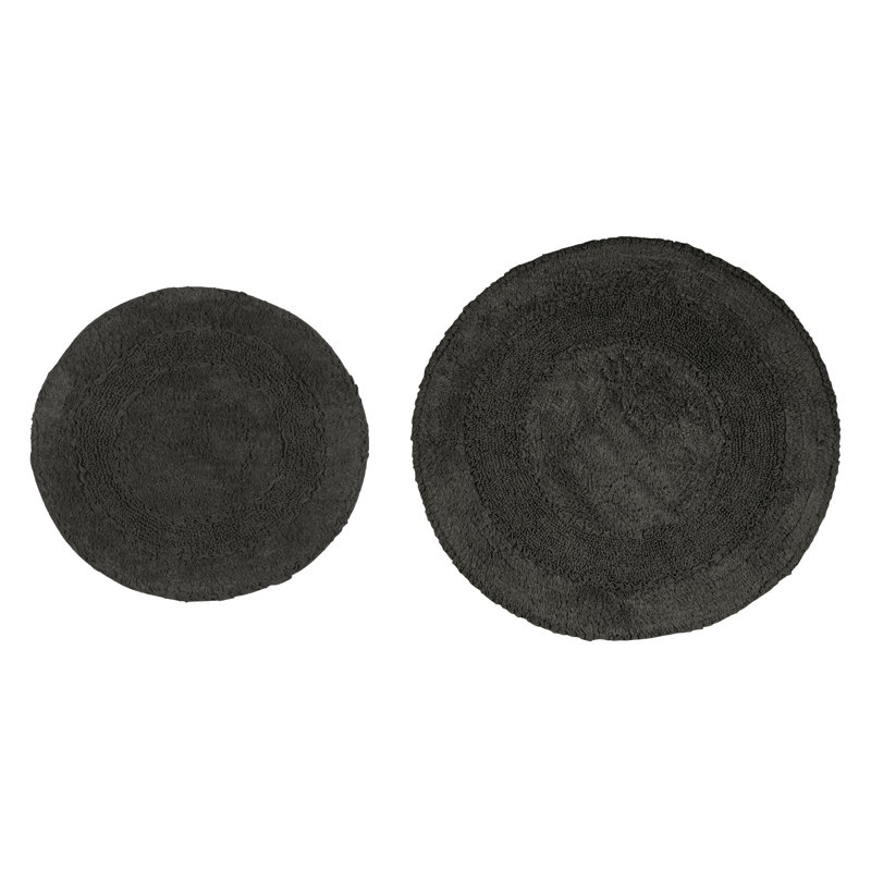 Zorica 100% Cotton Bath Mats (Set of 2), Gray