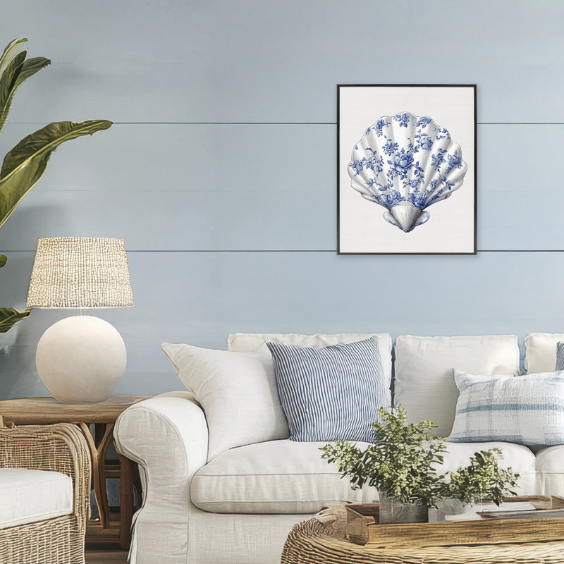 Giclée encadrée de coquillage Funky Toile, H 20 po x l 16 po, Giclée encadrée noir minuit