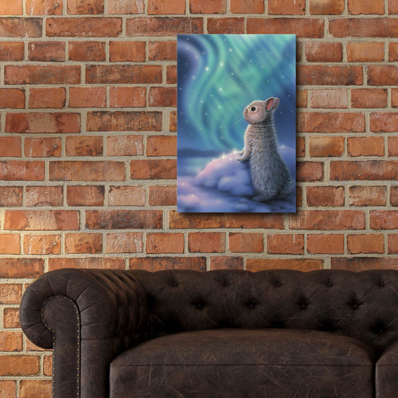 «Aurora Bunny» par Kirk Reinert sur plastique / acrylique, H 24 po x l 16 po x P 0,2 po