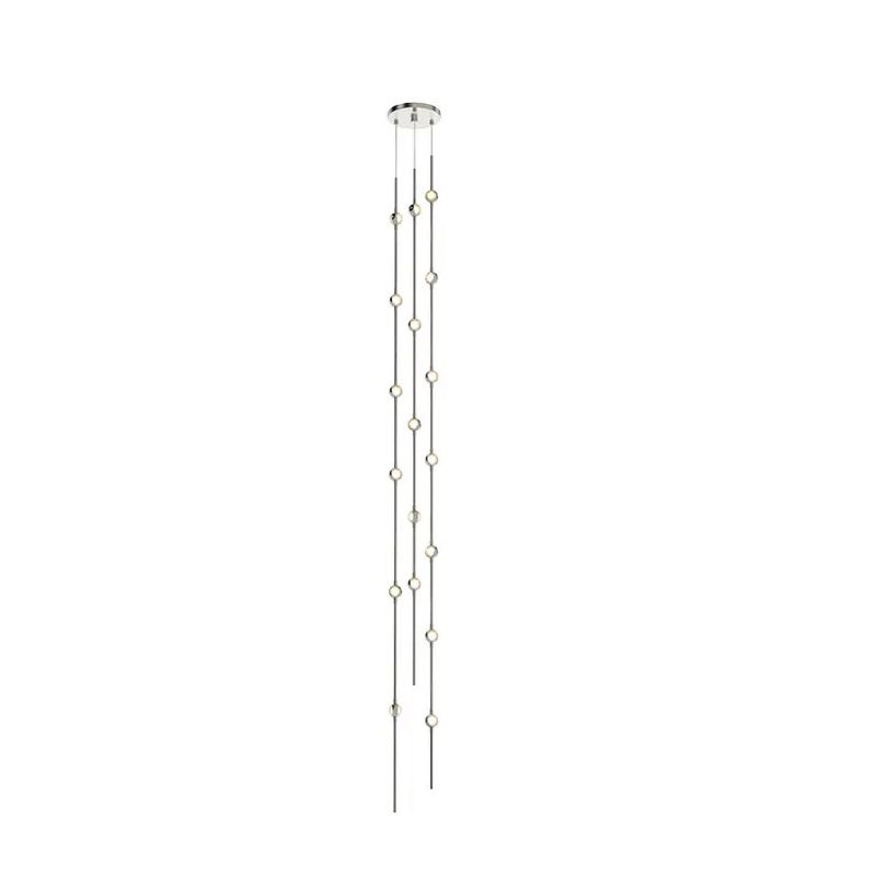 Constellation® 18 - Light LED Pendant, Clear, Satin Brass, 3000K