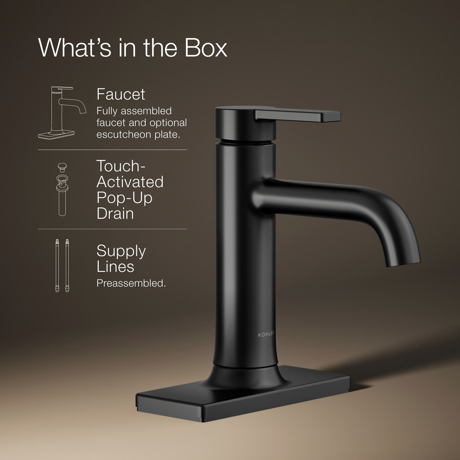 Venza Single-Handle Bathroom Sink Faucet 1.2 GPM, Matte Black