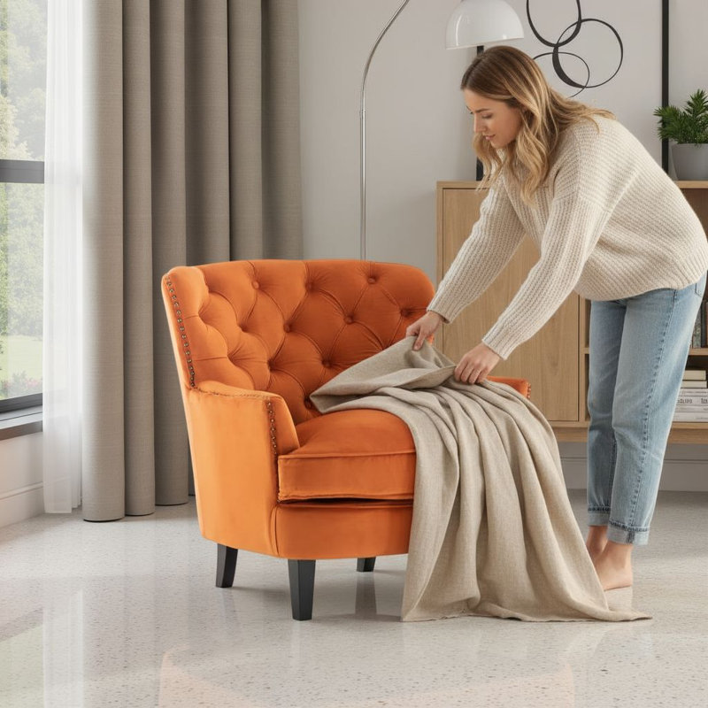 Higgenbotham Armchair, Light Grey Velvet