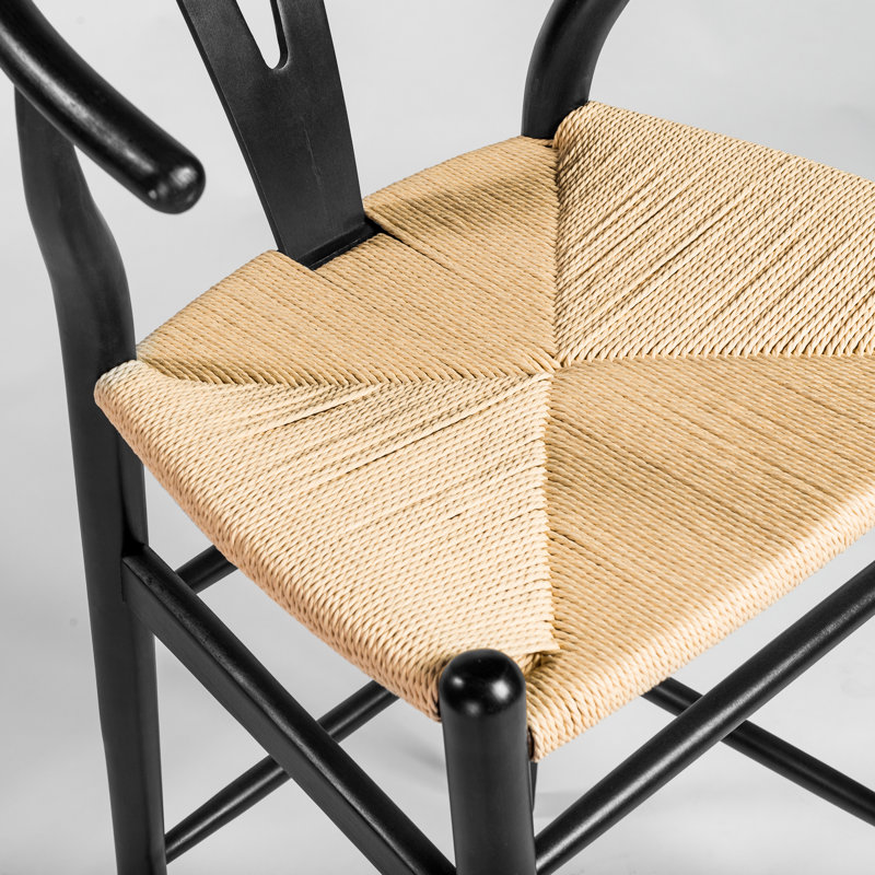 Tabouret de bar / de comptoir en bois massif Fairbanks, Tabouret de bar (siège d'une hauteur de 30,3 po), Noir, Naturel