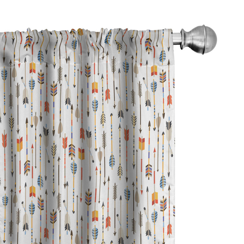 Panneau coulissant tribal semi-diaphane avec passe-tringle, 28 po x 63 po
