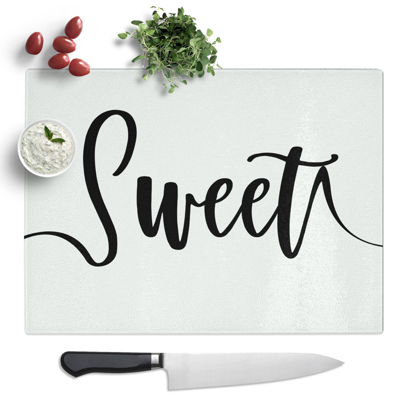 Sweet Dream No.1 Typography Quote  Glass Chopping Board