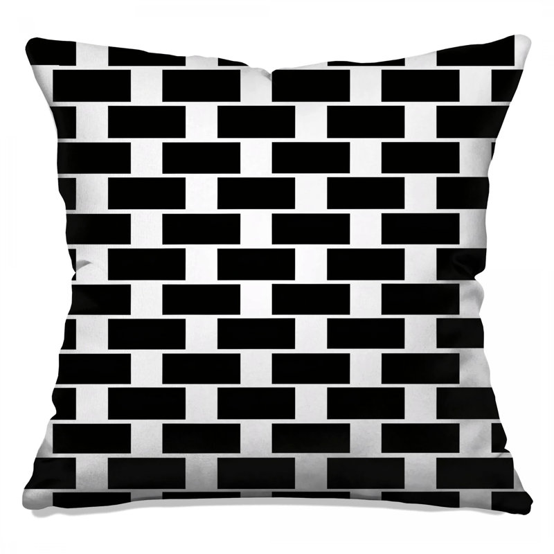 Black White Checkerboard Double Sided Throw Pillows, 26 x 26 inches