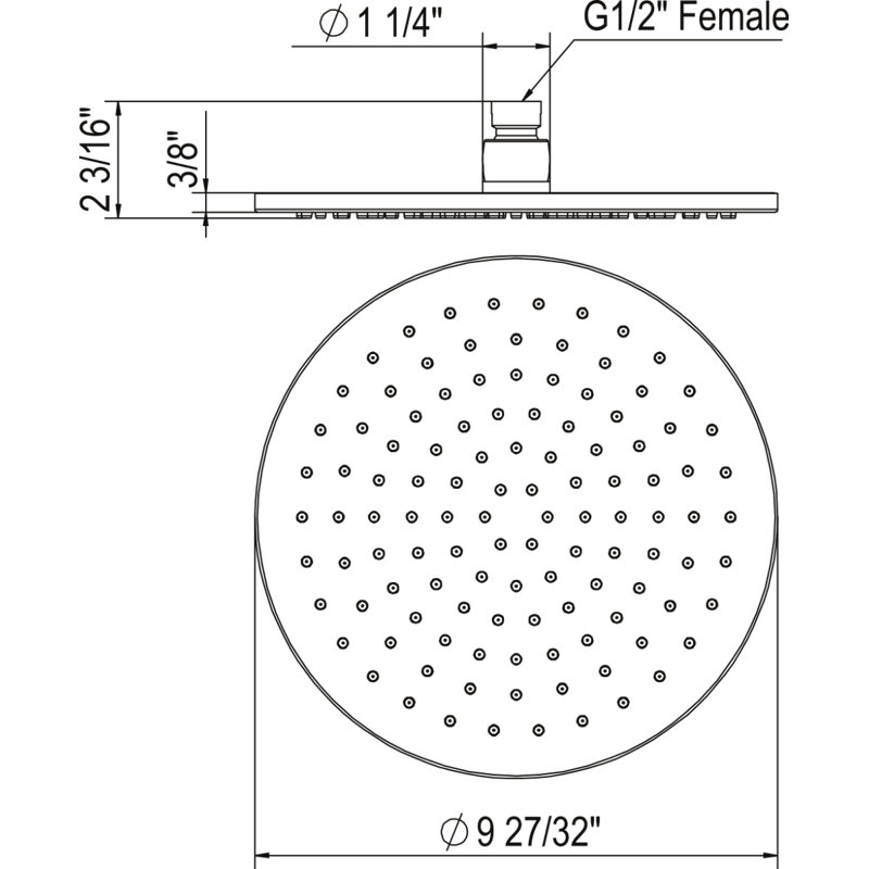 Tenerife™ 9.84" Rain Showerhead, Polished Nickel