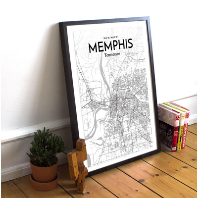 Memphis City Map - No Frame Print