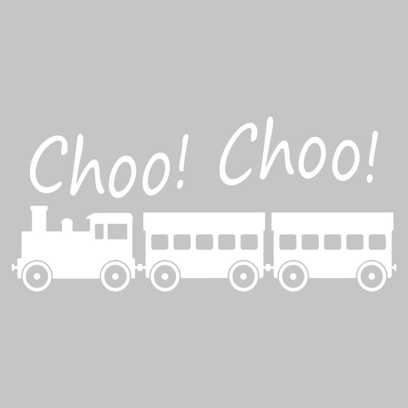 Décalcomanie murale Anadarko Choo Choo Train, H 14 po x l 30 po x P 0,01 po, Blanc
