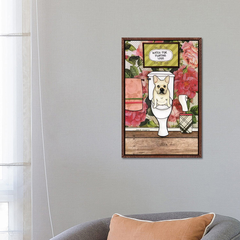 Floating Logs by Jamie Morath - Print on Canvas, 66.04cm H x 45.72cm W x 3.81cm D, Classic Brown Wood Floater Framed