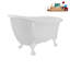 Baignoire de trempage en acrylique sur pieds 53 po avec bonde, pattes et plateau en bambou Streamline-76285535-72770254