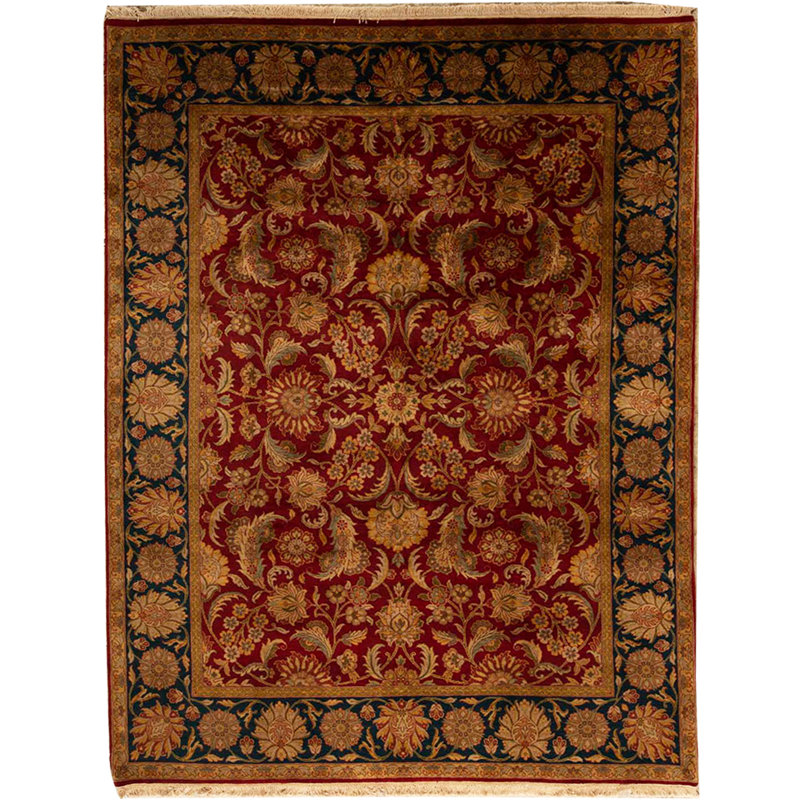 Tapis rouge et rouge noué à la main de haute qualité