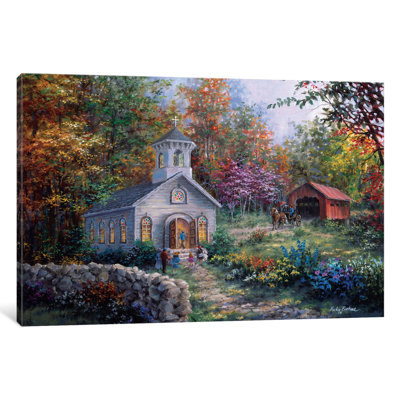 " Worship in the Country " Graphic Art Print