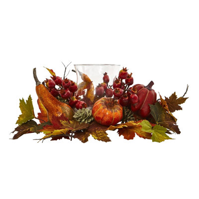 Pumpkin, Gourd, Berry and Maple Leaf Candelabrum