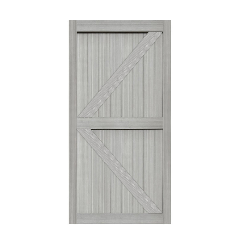 Trous pré-percés en MDF pour porte de grange Assemblage facile - Porte simple, quincaillerie non incluse, 42 po x 84 po