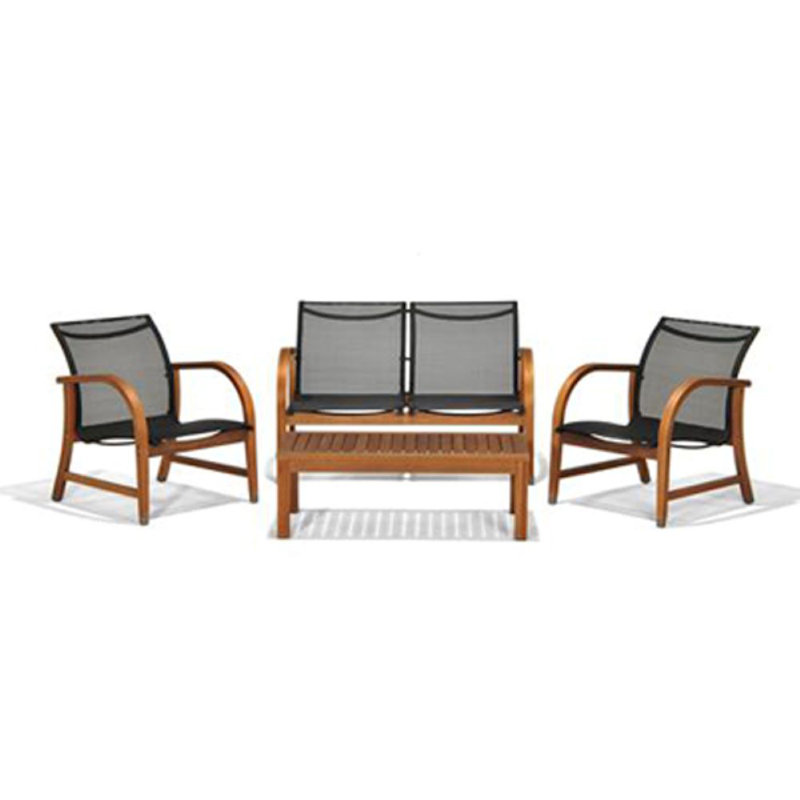 Johannes Wicker 4 - Person Patio Conversation Set with Cushions