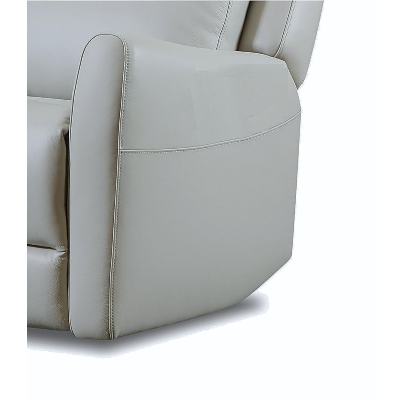 Fauteuil coulissant et pivotant en cuir Brago, Gris