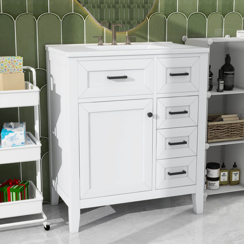 Meuble-lavabo de 30 pouces sans tiroir inclus, Blanc