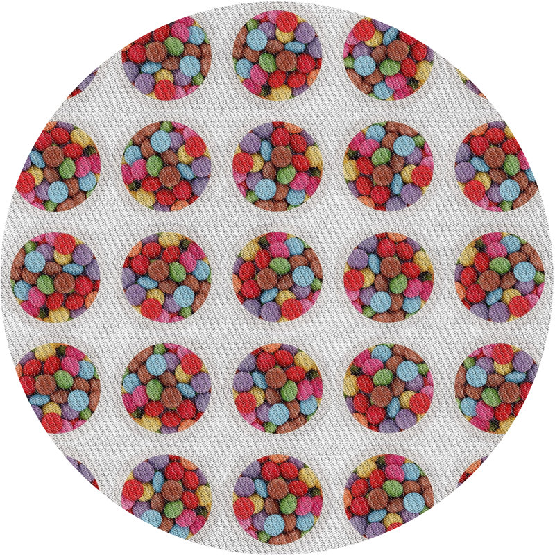 Rouge Retzlaff/bleu/gris Tapis décoratif, Rond 7 pi