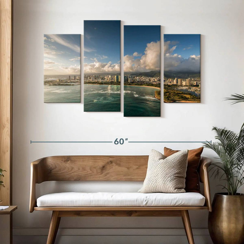 Tergel, Honolulu, Hawaï, vue aérienne, H 32 po x l 52 po