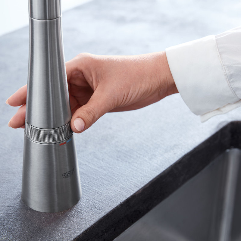 Robinet de bar tactile rétractable Zedra Smartcontrol, SuperSteel Infinity