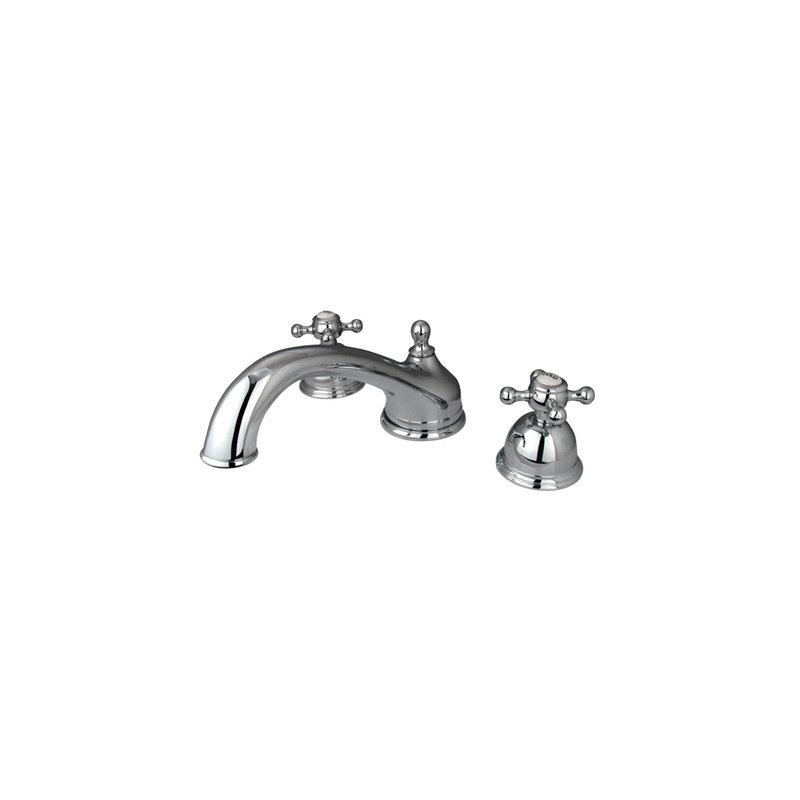 Double Handle Deck Mounted Roman Tub Faucet, Polished Chrome
