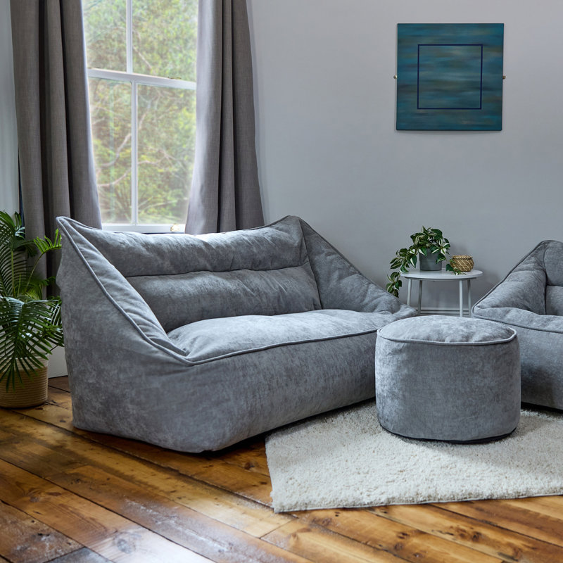 icon Cecilia Chenille Sofa Bean Bag, Grey