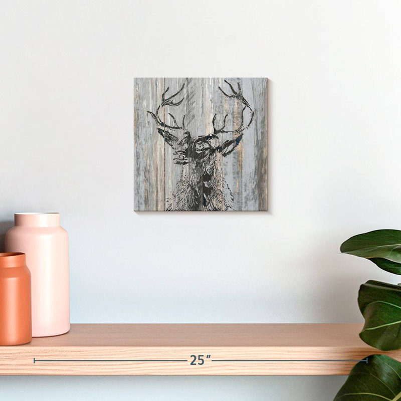 Crowle Cabin Rules Deer II, 10" H x 10" W