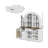 Large Glass Wine Bar Cabinet With LED Lights – 7-Door Display Server With Storage Shelves