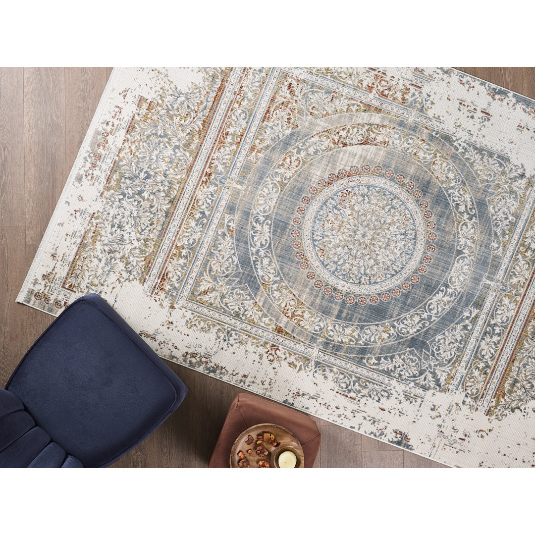 Boho Wilton Machine Woven Southwestern Vintage Area Rug For Living Room, Hallway Runner, Entryway Rug Bungalow Rose Rug 