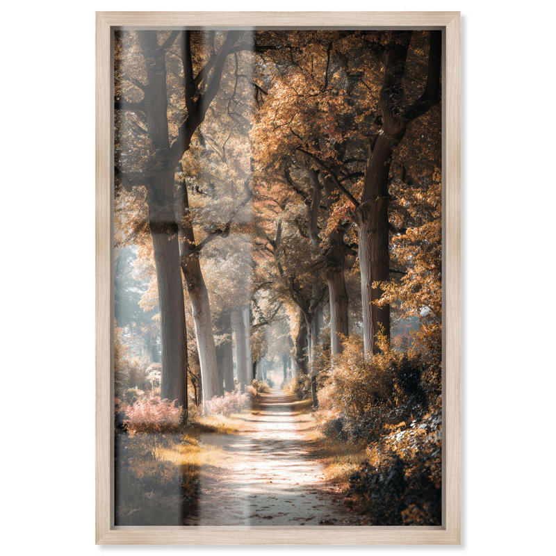 Décoration murale rétro Golden Path II par Art Remedy, cadre blond, 16 x 24, 25"H x 17"W, Blonde Frame