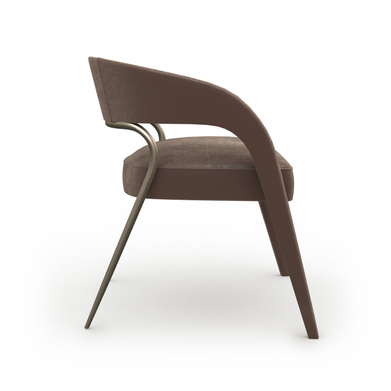 Gazelle Dining Chair, Polyester Brown, Brown/Gold