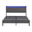 Mesum Fabric Upholstered Frame with LED Lights-1504691943