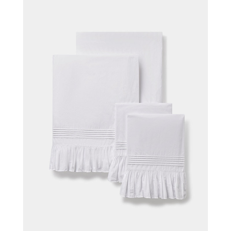 Margaret Percale Sheet Set, Queen Sheet Set with 2 Pillowcases