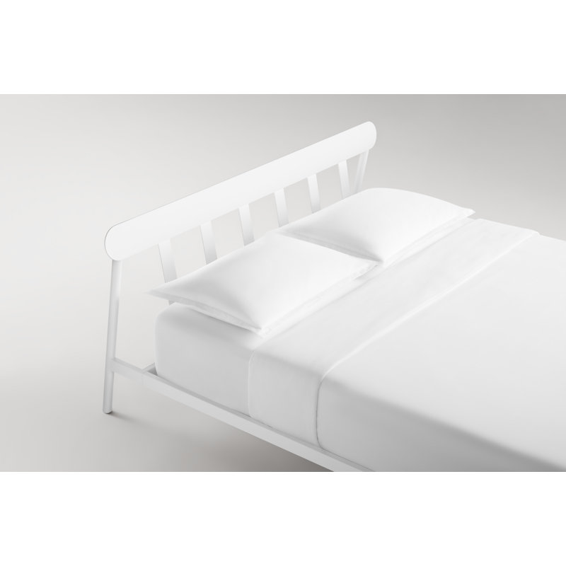 Goodie Metal Open-Frame Bed, White, Queen