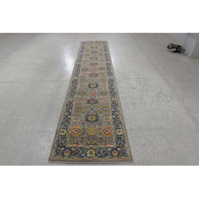 Transitional One-of-a-Kind Runner 2'6" X 11'11" Hand Knotted Area Rug