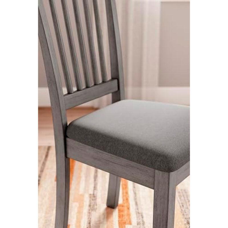 Chaise d'appoint de salle à manger Shullden, Gris, Bois gris