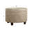 Round Faux Leather Storage Ottoman - Taupe