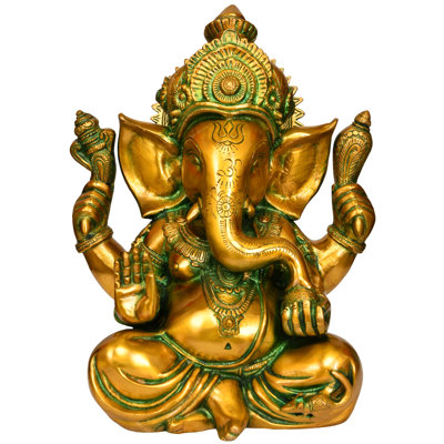 Sculpture en laiton 12 po Chatastrhuj Ganesha