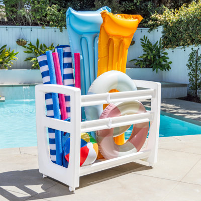 Coast Modern Pool Organizer for Floats and Toys - Large Waterproof Storage Rack for Outdoor Pool Area